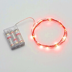 Wewoo Guirlande rouge 2m 3 x AA Batteries alimenté 100LM SMD-0603 LED fil de cuivre String Light Festival lampe / décoration bande de lumière, lumière pas cher