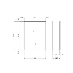 Kiamami Valentina MIROIR DE RANGEMENT POUR SALLE DE BAIN AVEC UNE PORTE BLANC 45 CM pas cher