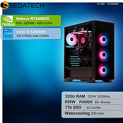 Sedatech PC Gamer Compact • Intel i5-12600KF • RTX4060Ti • 32Go RAM • 1To SSD M.2 • sans OS