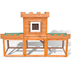 Helloshop26 Clapier cage large d'extérieur 142 x 50 x 101 cm bois marron 02_0000602 pas cher