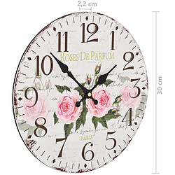 vidaXL Horloge murale vintage Fleur 30 cm pas cher