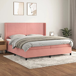 Maison Chic Lit Adulte - Lit simple Lit à sommier tapissier avec matelas moelleux - Meuble de Chambre - Rose 200x200 cm Velours -MN80367