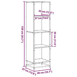 vidaXL Bibliothèque chêne marron 40x35x139 cm bois d'ingénierie pas cher