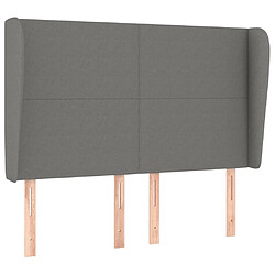 Maison Chic Tête de lit scandinave avec oreilles,meuble de chambre Gris foncé 147x23x118/128 cm Tissu -MN82585