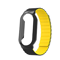 Bracelet en silicone magnétique pour votre Xiaomi Mi Band 7/7 NFC - Noir/jaune