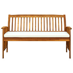 Avis Maison Chic Banc de jardin | Banquette de jardin | Chaise Relax avec coussin 147 cm Bois d'acacia massif -MN15192