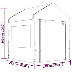 Maison Chic Auvent,Belvédère d'extérieur avec toit,Tonnelle blanc 2,28x2,23x2,69 m polyéthylène -GKD85643 pas cher