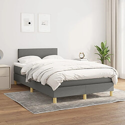 Maison Chic Lit Adulte - Lit simple Lit à sommier tapissier avec matelas moelleux - Meuble de Chambre - Gris foncé 120x200cm Tissu -MN73235