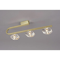 Luminaire Center Barre de spots Alfa 3 Ampoules G9, laiton poli