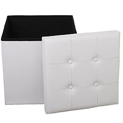 Pouf Alexandra House Living Blanc Cuir Synthétique 45 x 45 x 45 cm Pliable