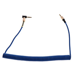 Câble audio auxiliaire mâle à mâle de 3,5 mm, angle droit, ligne à 90 degrés, bleu pas cher