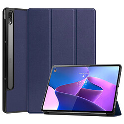 Etui en PU fonction réveil/veille automatique avec support tri-pliure bleu pour votre Lenovo Tab P12 Pro