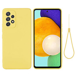 Coque en silicone anti-rayures avec sangle jaune pour votre Samsung Galaxy A33 5G