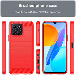 Htdmobiles Coque pour Huawei Honor X8 5G / X6 / X6a / 70 Lite - housse etui silicone gel carbone + film ecran - ROUGE