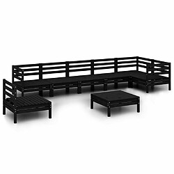 Maison Chic Salon de jardin 8 pcs - Table et chaises d'extérieur - Mobilier/Meubles de jardin Moderne Bois de pin massif Noir -MN73026