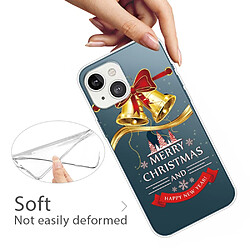 Coque en TPU antichoc, motif de Noël, antichute pour votre iPhone 14 Plus - Cloche dorée