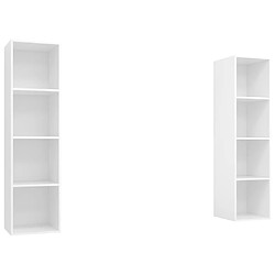 vidaXL Meubles TV muraux 2 pcs Blanc Bois d'ingénierie