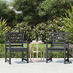 Maison Chic Lot de 2 Chaises de jardin,Fauteuil d'extérieur gris 60x48x91 cm bois massif de pin -MN77229