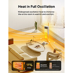 PELONIS Radiateur soufflant 2000W, oscillation 75° & minuterie 24 heures pas cher