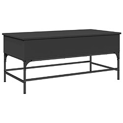 ComfortXL Table Basse Noir 100x50x45 Cm Bois D'ingénierie Et Métal