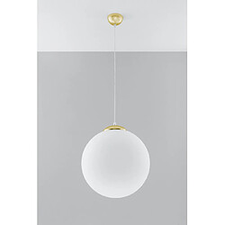 Luminaire Center Suspension Ugo Verre,acier Or blanc 1 ampoule 130cm