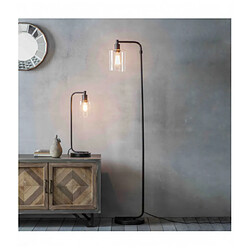 Endon Lampadaire Toledo en Acier , noir mat et Verre transparent