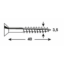 Connex KL3213540 Vis pour panneaux de particules 3,5 x 40 mm, galvanisés, tx six lobes internes, 1000 g Multicolore