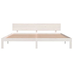 Avis vidaXL Cadre de lit sans matelas blanc bois massif de pin 200x200 cm