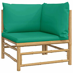 Acheter Maison Chic Salon de jardin 5 pcs + coussins - Mobilier/Meubles de jardin - Table et chaises d'extérieur vert bambou -MN67392