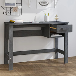 Avis Maison Chic Bureau,Table de travail pour chambre HAMAR Gris foncé 110x40x75 cm Bois massif de pin -GKD97607