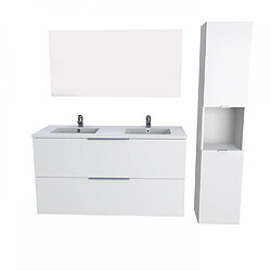 Le Quai Des Affaires Meuble sous-vasque MALAGA 120 cm + vasque + miroir + colonne / Blanc