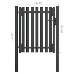 Acheter vidaXL Portail de clôture de jardin Acier 1x1,5 m Anthracite