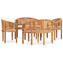 Maison Chic Salon de jardin 5 pcs - Table et chaises d'extérieur - Mobilier/Meubles de jardin Moderne en forme de banane Bois de teck solide -MN13031