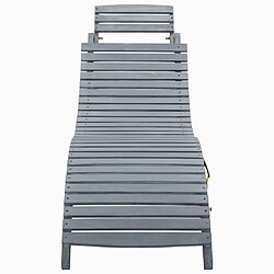 Avis Maison Chic Chaise longue avec coussin | Bain de soleil Relax | Transat Gris Bois d'acacia solide -GKD27429