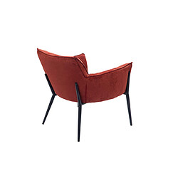 Mes Fauteuil 79x75x81 cm en velours rouge et pieds en métal