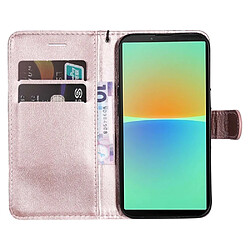 Htdmobiles Housse pour Sony Xperia 10 IV 5G - etui coque pochette portefeuille + film ecran - ROSE