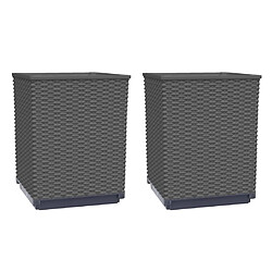 vidaXL Jardinières 2 pcs noir 30x30x37 cm polypropylène