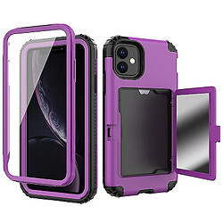 Universal Étui de téléphone mobile YH-FLIP avec miroir de maquillage, adapté à l'étui de téléphone mobile anti-décompte de la série Samsung (violet)