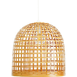 ICONIK INTERIOR Lampe suspendue style boho Bali en rotin naturel - Thi Bois naturel