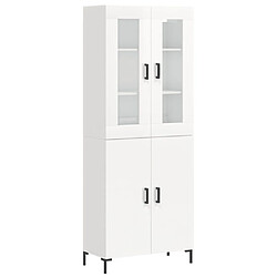 vidaXL Buffet haut Blanc brillant 69,5x34x180 cm Bois d'ingénierie