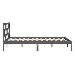 Maison Chic Lit adulte - Lit simple Cadre de lit,Structure du lit Contemporain Gris Bois de pin massif 120x200 cm -MN62882 pas cher