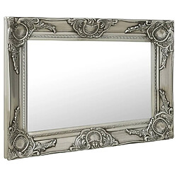 Maison Chic Miroir mural style baroque | Miroir Décoration pour Maison Salle de Bain 60x40 cm Argenté -GKD71170