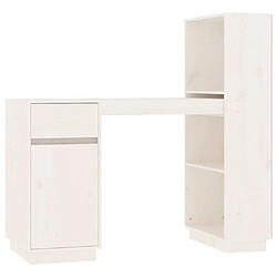 vidaXL Bureau Blanc 110x53x117 cm Bois massif de pin