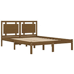 Avis vidaXL Cadre de lit sans matelas marron miel 120x200 cm bois massif