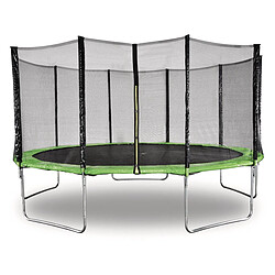 Habitat Et Jardin Trampoline Yoopi - Ø 4.60 m - Vert - Avec filet + échelle + couverture + kit d'ancrage