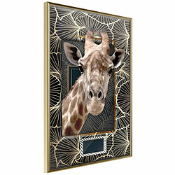 Paris Prix Affiche Murale Encadrée Giraffe in the Frame 20 x 30 cm Or