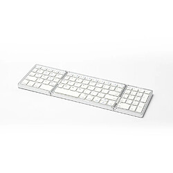 General Clavier pliable, mini clavier de voyage rechargeable, clavier Bluetooth sans fil portable pliable avec sensible pour Windows iOS Android Mac,(argent)