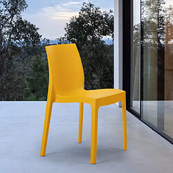 Chaise en polypropylène empilable Salle à Manger café bar Rome Grand Soleil, Couleur: Jaune