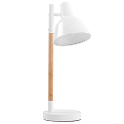 Beliani Lampe de bureau blanc en bois et en métal ALDAN