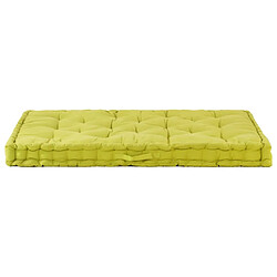 Maison Chic Coussin Confort | pouf | Coussin de plancher de palette Coton 120x80x10 cm Vert -GKD43988